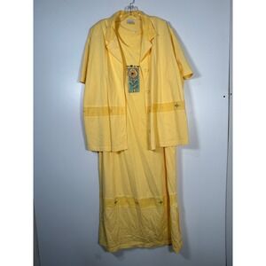 Vintage Yellow Sunflower Beaded Dress & Shirt Set 2 Piece Cottagecore‎ 2X